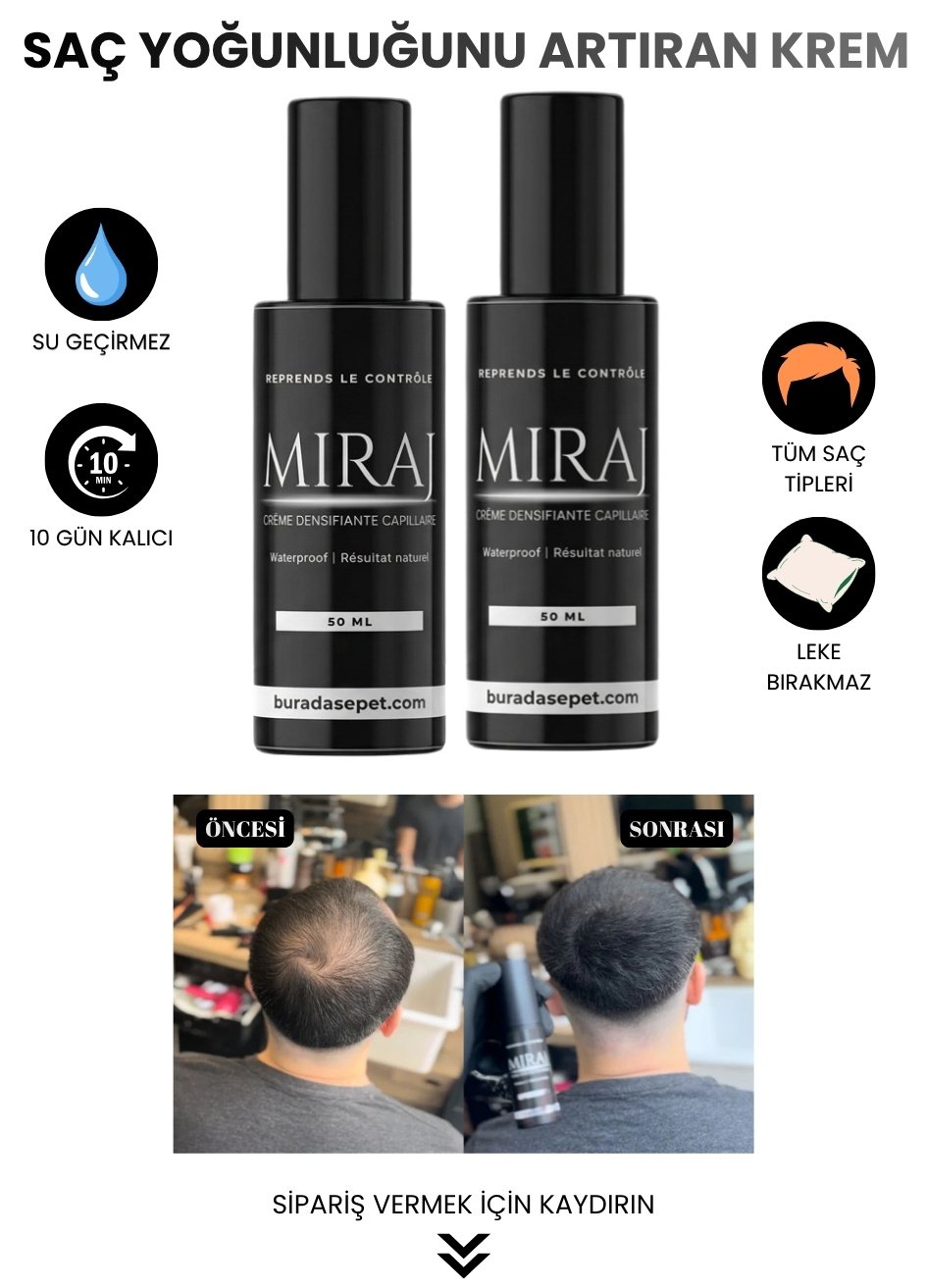 Miraj Saç Kapatıcı Sprey — Su Geçirmez & 10 Gün Kalıcı